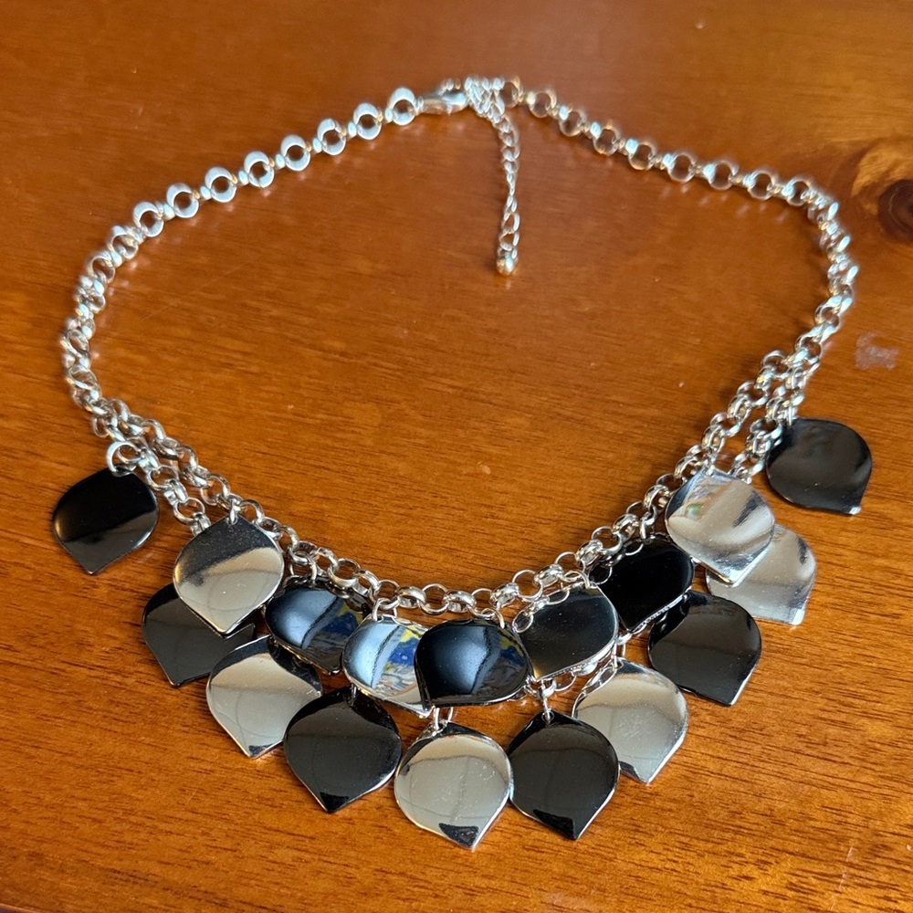 Elegant Black and Silver Necklace